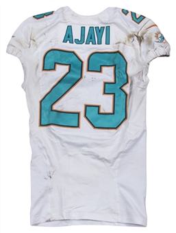 2016 Jay Ajayi Game Used Miami Dolphins Road Jersey Worn On 10/9/16 Vs. Tennessee (Ajayi LOA)